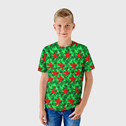 Футболка детская Красные звезды победы на зеленом камуфляже, цвет: 3D-принт — фото 2