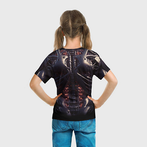 Детская футболка Экзоскелет робота киборга с накаченным торсом / 3D-принт – фото 6