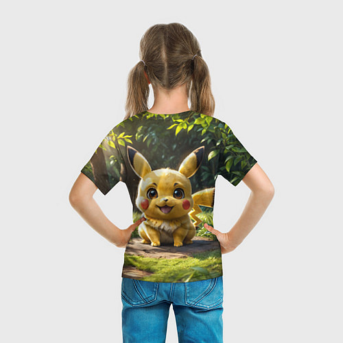 Детская футболка Покемон Пикачу среди зеленой травы / 3D-принт – фото 6