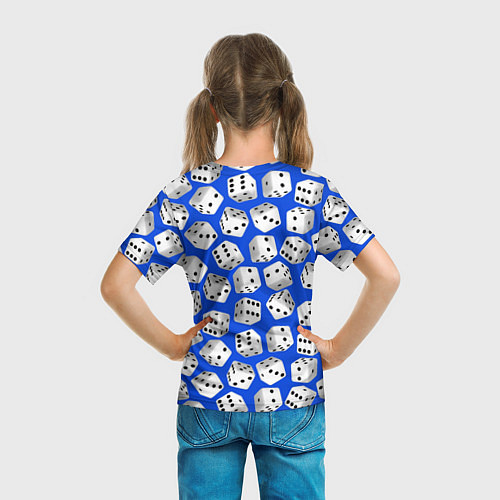 Детская футболка Игральные кубики узор / 3D-принт – фото 6