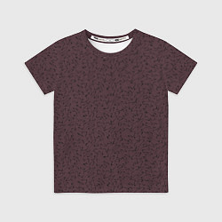 Футболка детская Тёмный бордовый в мелкий рисунок, цвет: 3D-принт