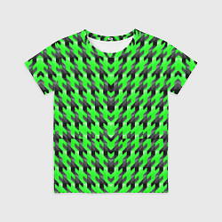 Футболка детская Чёрно-зелёный паттерн, цвет: 3D-принт