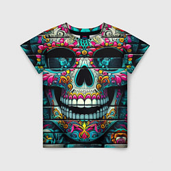 Футболка детская Cool skull - graffiti ai art, цвет: 3D-принт