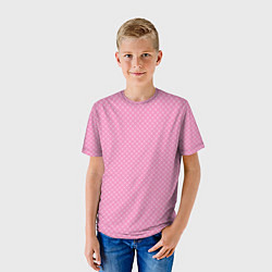 Футболка детская Розовый паттерн сеточка, цвет: 3D-принт — фото 2