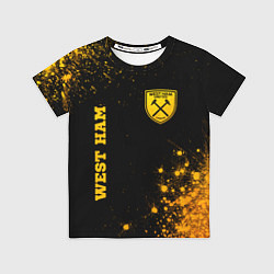 Футболка детская West Ham - gold gradient вертикально, цвет: 3D-принт