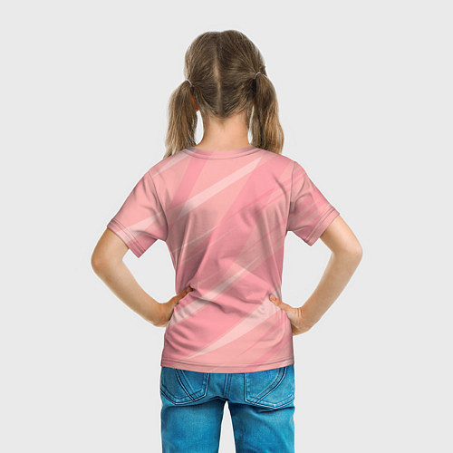 Детская футболка Розово-персиковый полосатый / 3D-принт – фото 6