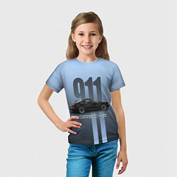 Футболка детская Винтажный автомобиль Porsche, цвет: 3D-принт — фото 2