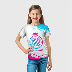 Футболка детская Club Brugge neon gradient style, цвет: 3D-принт — фото 2