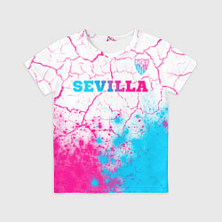 Футболка детская Sevilla neon gradient style посередине, цвет: 3D-принт