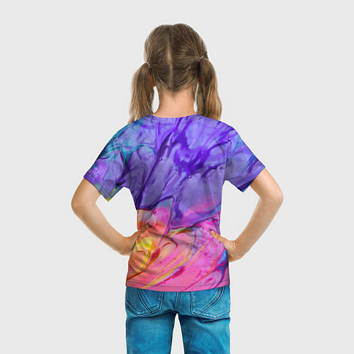 Детская футболка Красочные разводы гуашью / 3D-принт – фото 6