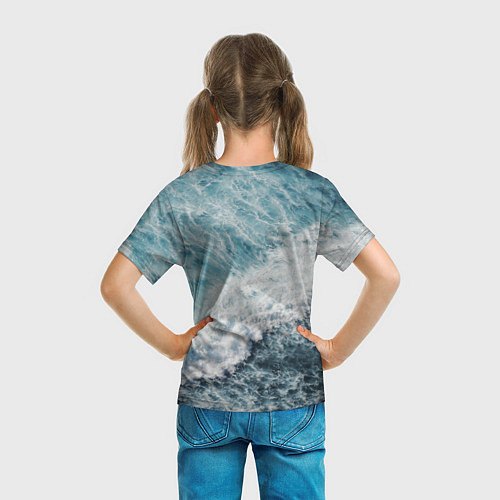 Детская футболка Морская бирюзовая волна / 3D-принт – фото 6