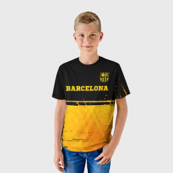 Футболка детская Barcelona - gold gradient посередине, цвет: 3D-принт — фото 2