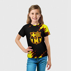 Футболка детская Barcelona огненные краски лого, цвет: 3D-принт — фото 2