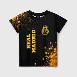 Футболка детская Real Madrid - gold gradient вертикально, цвет: 3D-принт