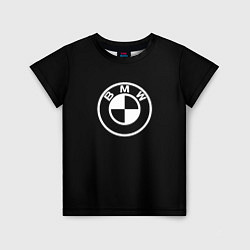 Футболка детская BMW белое лого, цвет: 3D-принт