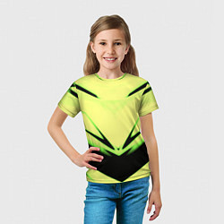 Футболка детская Geometry stripes кислотный стиль, цвет: 3D-принт — фото 2