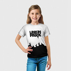 Футболка детская Linkin park rock fire, цвет: 3D-принт — фото 2