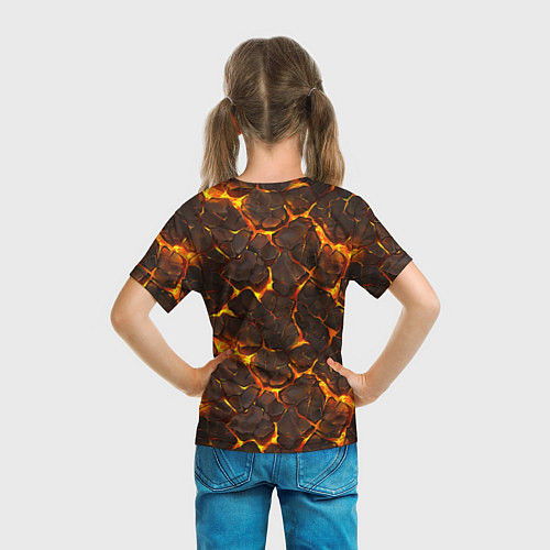 Детская футболка Элементаль магмы текстура / 3D-принт – фото 6