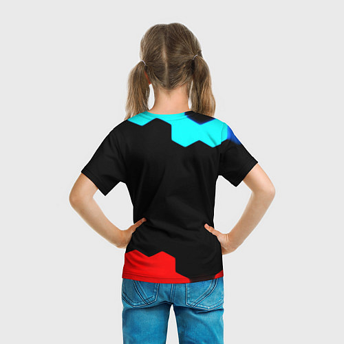 Детская футболка Barcelona спортивный кибер стиль / 3D-принт – фото 6