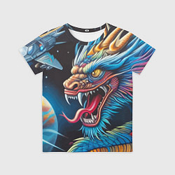 Футболка детская Фантастический космический дракон - нейросеть, цвет: 3D-принт