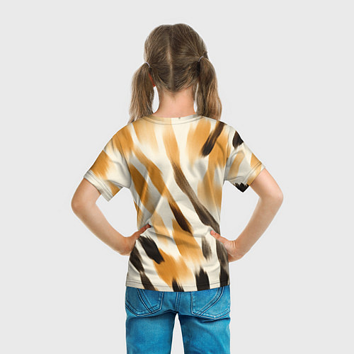 Детская футболка Акварельные полосы / 3D-принт – фото 6