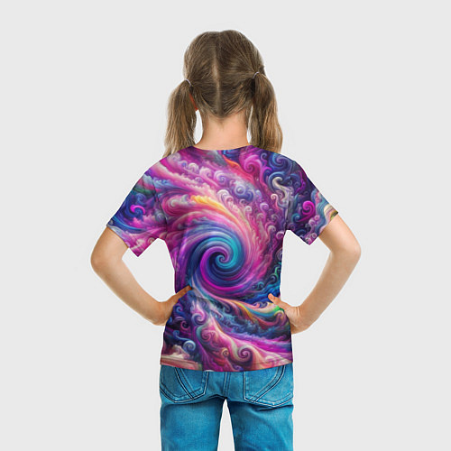 Детская футболка Абстракция, водоворот из ярких красок / 3D-принт – фото 6