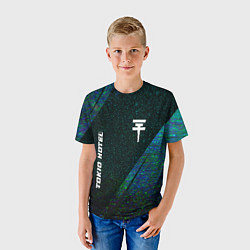 Футболка детская Tokio Hotel glitch blue, цвет: 3D-принт — фото 2