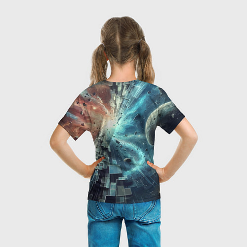 Детская футболка Рождение новой планеты - неоновое свечение / 3D-принт – фото 6