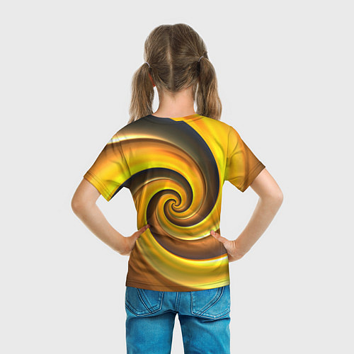 Детская футболка Модная сова и желтый спиральный фон / 3D-принт – фото 6