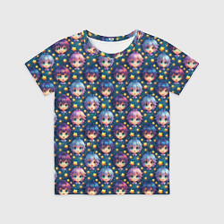 Футболка детская Аниме персонажи паттерн, цвет: 3D-принт