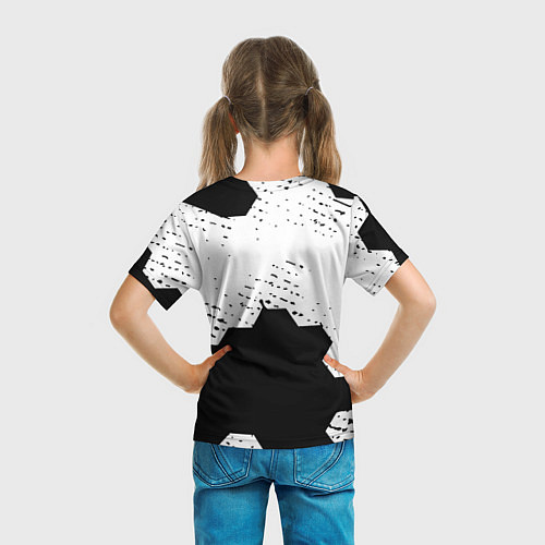 Детская футболка Juventus hexagon black sport / 3D-принт – фото 6