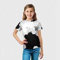 Футболка детская Juventus hexagon black sport, цвет: 3D-принт — фото 2