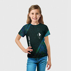 Футболка детская No Mans Sky glitch blue, цвет: 3D-принт — фото 2