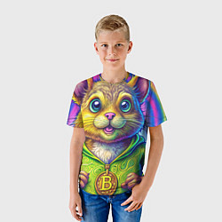 Футболка детская Хомяк и биткоин, цвет: 3D-принт — фото 2