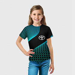 Футболка детская Toyota electro hexagon, цвет: 3D-принт — фото 2