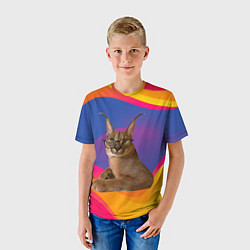 Футболка детская Мем кот Шлепа, цвет: 3D-принт — фото 2