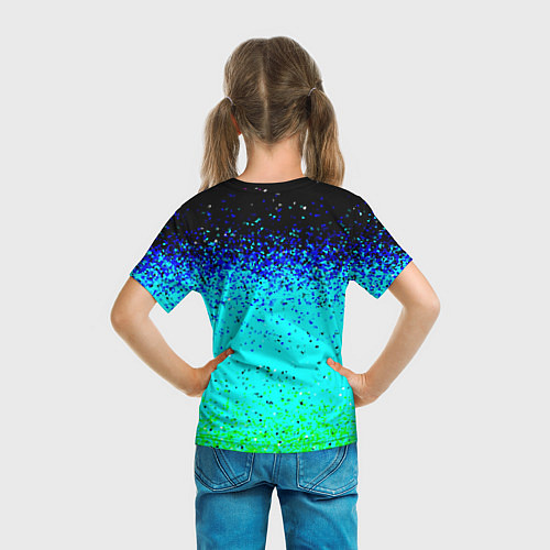 Детская футболка Пикселизация неоновых цветов / 3D-принт – фото 6