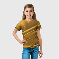 Футболка детская Золотой сплав абстрактная текстура, цвет: 3D-принт — фото 2