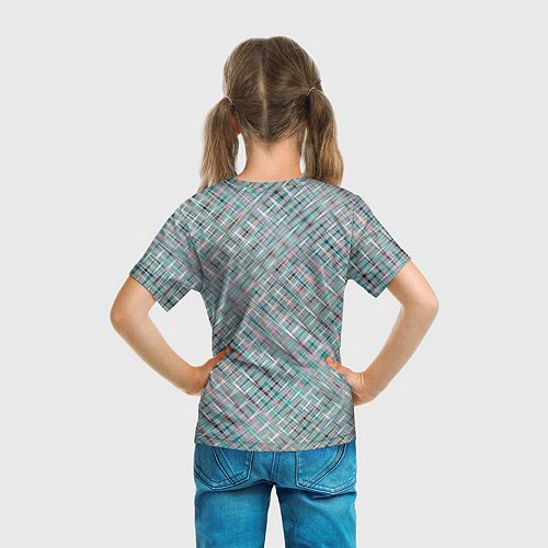 Детская футболка Светлый серо-голубой текстурированный / 3D-принт – фото 6