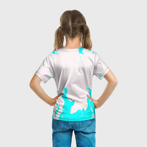 Детская футболка Киберпанк 2077 голубой огонь / 3D-принт – фото 6
