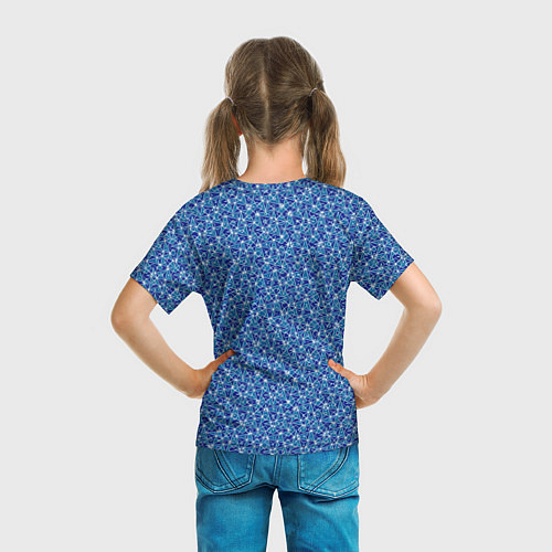 Детская футболка Светлый синий в мелкий рисунок / 3D-принт – фото 6
