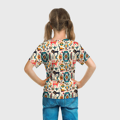 Детская футболка Африканские узор лев и жираф / 3D-принт – фото 6