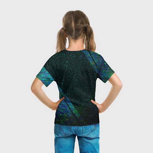 Детская футболка Portal glitch blue / 3D-принт – фото 6