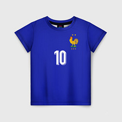 Футболка детская Мбаппе Евро 2024 сборная Франции домашняя, цвет: 3D-принт