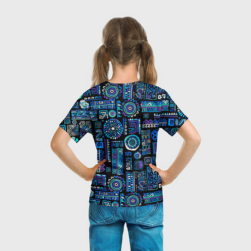 Детская футболка Этнический неоновый орнамент / 3D-принт – фото 6
