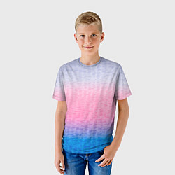 Футболка детская Tie-dye color gradient: pink-blue, цвет: 3D-принт — фото 2