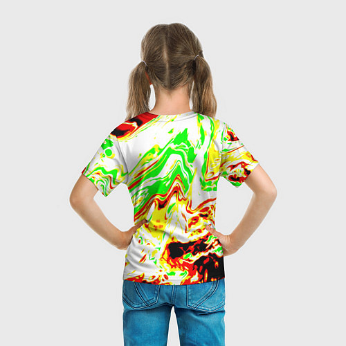 Детская футболка Кислотные краски / 3D-принт – фото 6