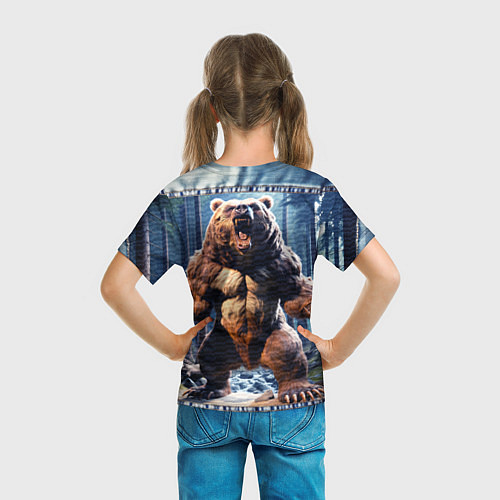 Детская футболка Свирепый медведь / 3D-принт – фото 6