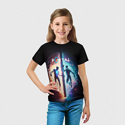 Футболка детская Portal люди в прыжке, цвет: 3D-принт — фото 2