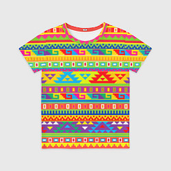 Футболка детская Мексиканские этнические узоры, цвет: 3D-принт